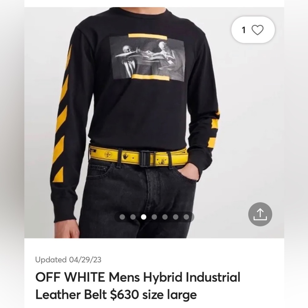 TRADE🔥🔥🔥 Yellow leather Off-White belt / Authentic 🔥🔥🔥 TRADE